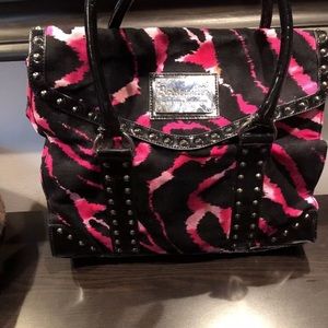 Betsey Johnson shoulder bag. Pink and black